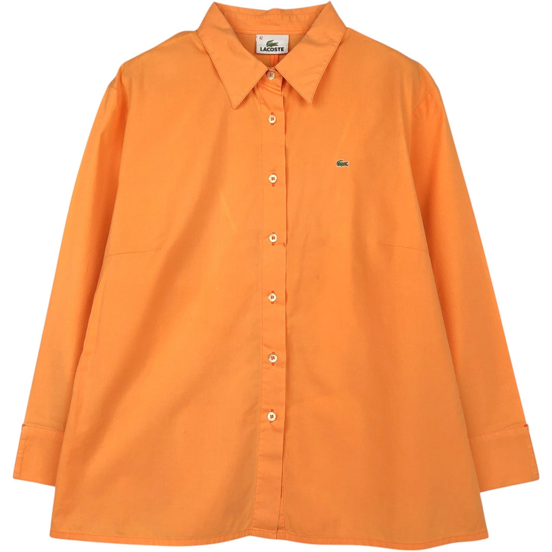 Lacoste LACOSTE 3/4 Sleeve Cotton Shirt, Boxy Shirt, Women's Size M (approx.) cotton orange type Vintage Second Hand