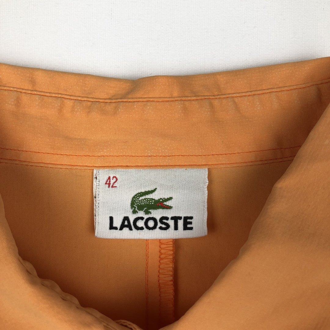 Lacoste LACOSTE 3/4 Sleeve Cotton Shirt, Boxy Shirt, Women's Size M (approx.) cotton orange type Vintage Second Hand