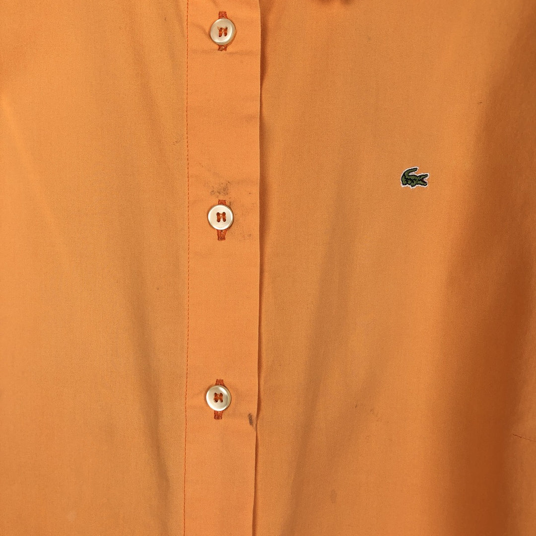 Lacoste LACOSTE 3/4 Sleeve Cotton Shirt, Boxy Shirt, Women's Size M (approx.) cotton orange type Vintage Second Hand