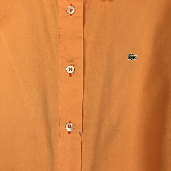 Lacoste LACOSTE 3/4 Sleeve Cotton Shirt, Boxy Shirt, Women's Size M (approx.) cotton orange type Vintage Second Hand