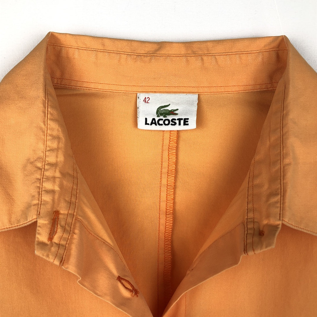Lacoste LACOSTE 3/4 Sleeve Cotton Shirt, Boxy Shirt, Women's Size M (approx.) cotton orange type Vintage Second Hand