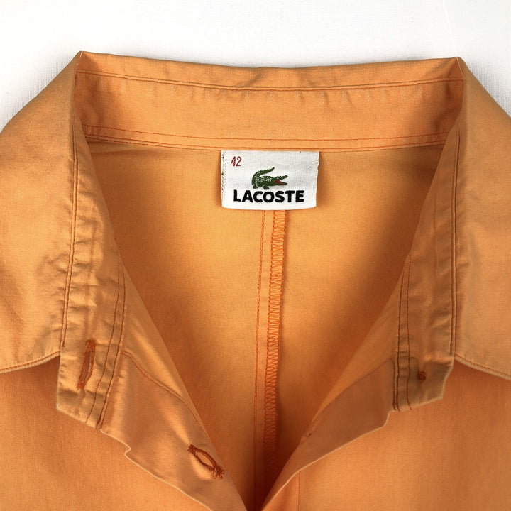 Lacoste LACOSTE 3/4 Sleeve Cotton Shirt, Boxy Shirt, Women's Size M (approx.) cotton orange type Vintage Second Hand