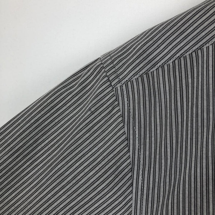 90s-00'S Calvin Klein wide-collar long-sleeved cotton striped shirt, men's size M (approx.), vintage. cotton gray type Vintage Second Hand