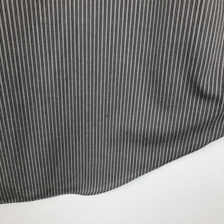 90s-00'S Calvin Klein wide-collar long-sleeved cotton striped shirt, men's size M (approx.), vintage. cotton gray type Vintage Second Hand