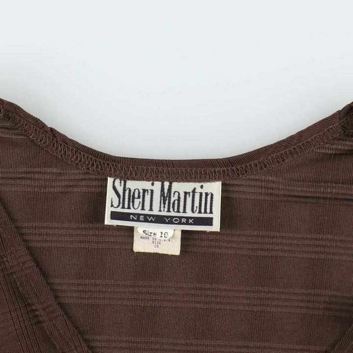 70s-80'S Sheri Martin cropped cardigan, made in USA, women's size L equivalent, vintage. polyester brown type Vintage Second Hand