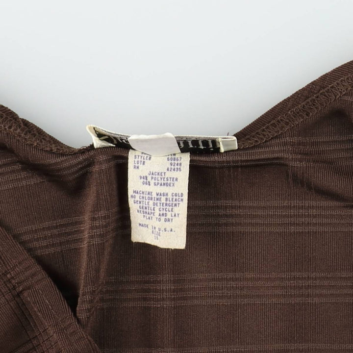 70s-80'S Sheri Martin cropped cardigan, made in USA, women's size L equivalent, vintage. polyester brown type Vintage Second Hand