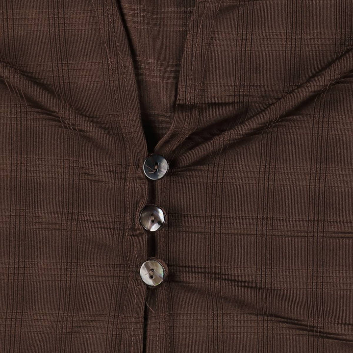 70s-80'S Sheri Martin cropped cardigan, made in USA, women's size L equivalent, vintage. polyester brown type Vintage Second Hand