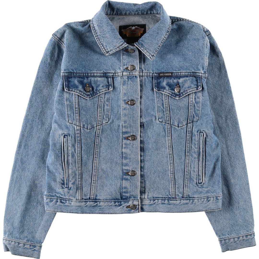 2000'S Harley-Davidson back logo denim jacket (G-jean), made in Canada, women's size S equivalent. cotton blue type Vintage Second Hand
