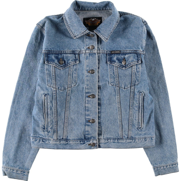 2000'S Harley-Davidson back logo denim jacket (G-jean), made in Canada, women's size S equivalent. cotton blue type Vintage Second Hand