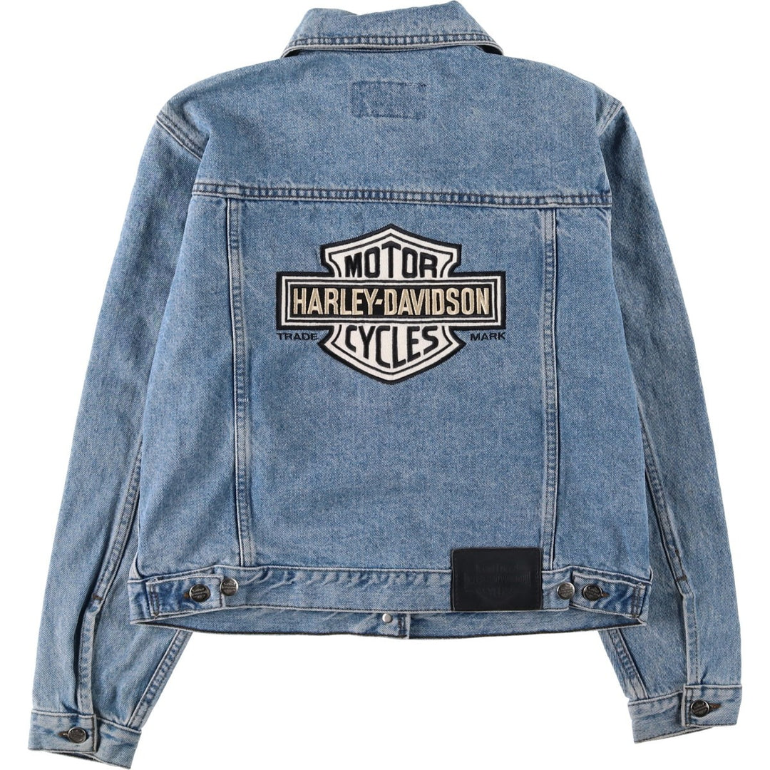 2000'S Harley-Davidson back logo denim jacket (G-jean), made in Canada, women's size S equivalent. cotton blue type Vintage Second Hand