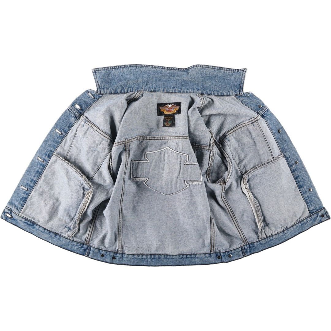 2000'S Harley-Davidson back logo denim jacket (G-jean), made in Canada, women's size S equivalent. cotton blue type Vintage Second Hand