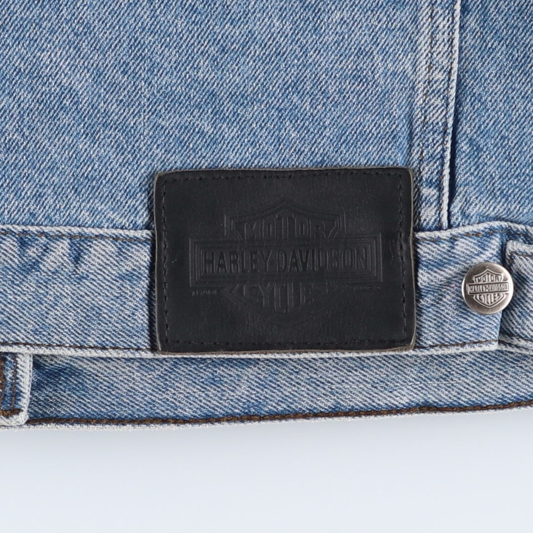 2000'S Harley-Davidson back logo denim jacket (G-jean), made in Canada, women's size S equivalent. cotton blue type Vintage Second Hand