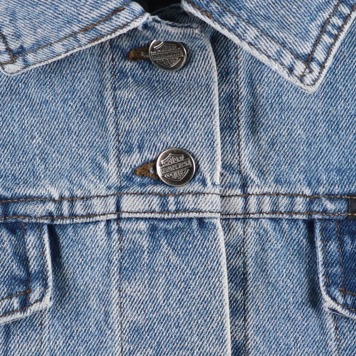 2000'S Harley-Davidson back logo denim jacket (G-jean), made in Canada, women's size S equivalent. cotton blue type Vintage Second Hand