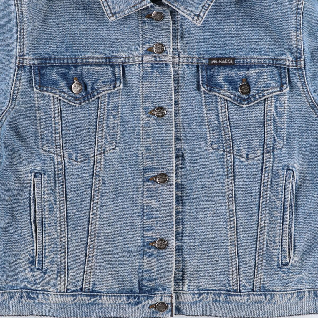 2000'S Harley-Davidson back logo denim jacket (G-jean), made in Canada, women's size S equivalent. cotton blue type Vintage Second Hand