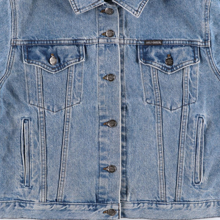 2000'S Harley-Davidson back logo denim jacket (G-jean), made in Canada, women's size S equivalent. cotton blue type Vintage Second Hand