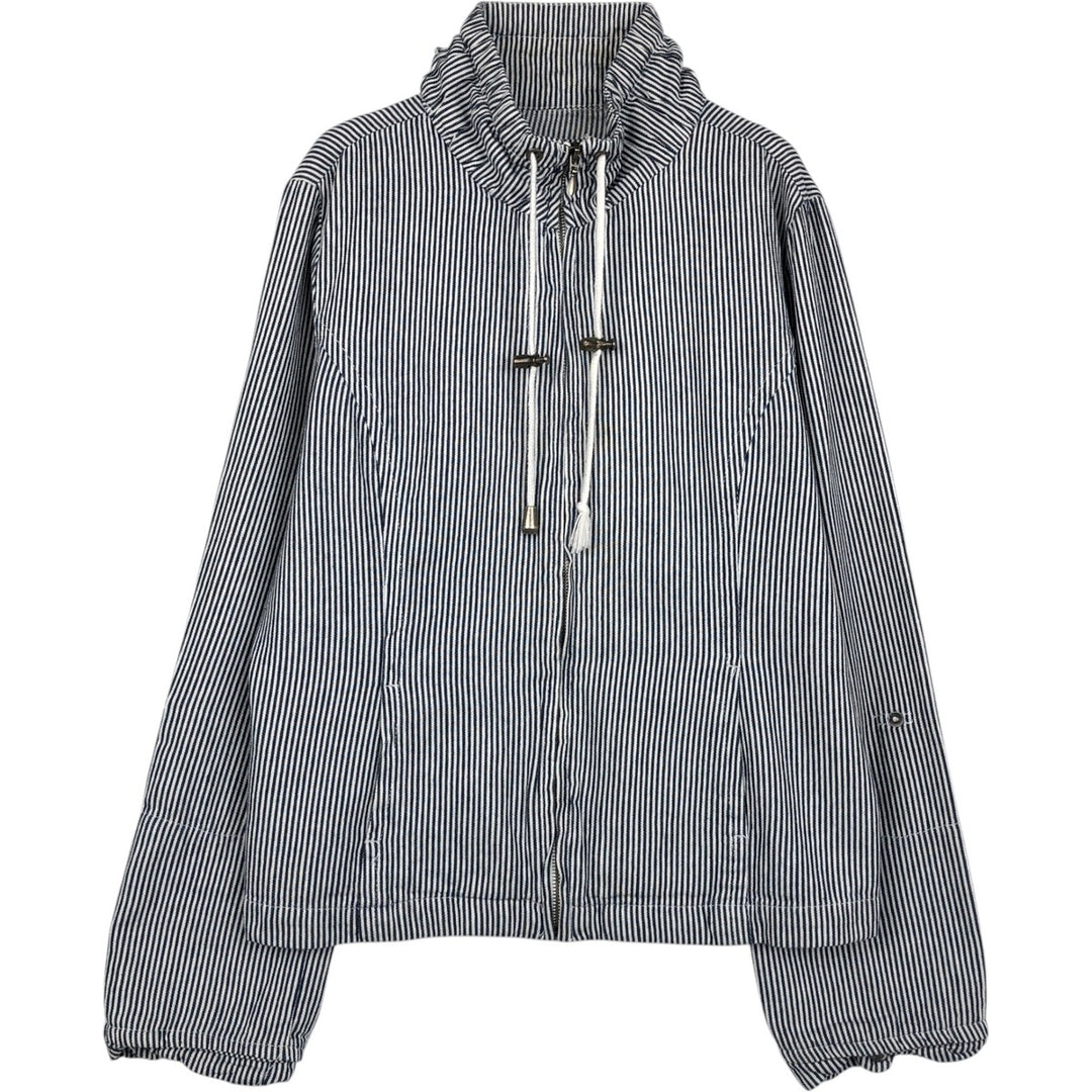 LIVE A LITTLE Stripe Pattern Cotton Jacket, Women's Size L (approx.) cotton white type Vintage Second Hand