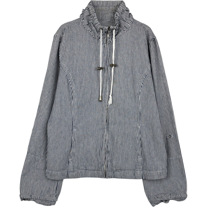 LIVE A LITTLE Stripe Pattern Cotton Jacket, Women's Size L (approx.) cotton white type Vintage Second Hand