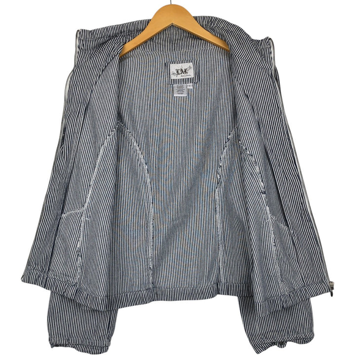 LIVE A LITTLE Stripe Pattern Cotton Jacket, Women's Size L (approx.) cotton white type Vintage Second Hand