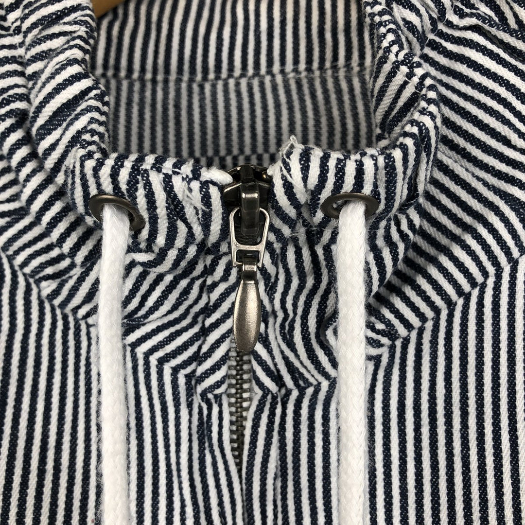 LIVE A LITTLE Stripe Pattern Cotton Jacket, Women's Size L (approx.) cotton white type Vintage Second Hand