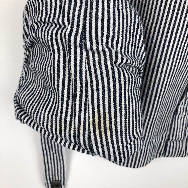 LIVE A LITTLE Stripe Pattern Cotton Jacket, Women's Size L (approx.) cotton white type Vintage Second Hand