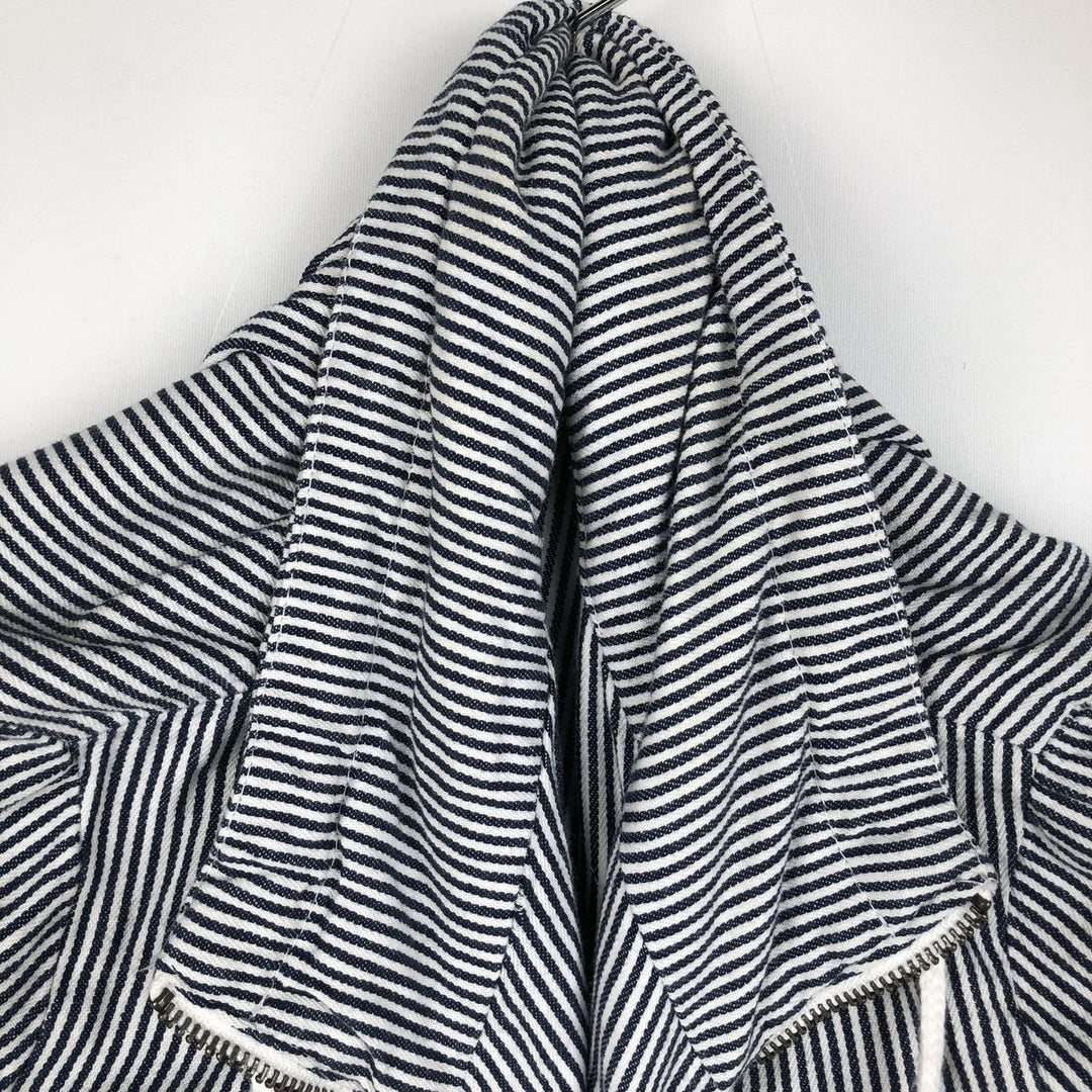 LIVE A LITTLE Stripe Pattern Cotton Jacket, Women's Size L (approx.) cotton white type Vintage Second Hand