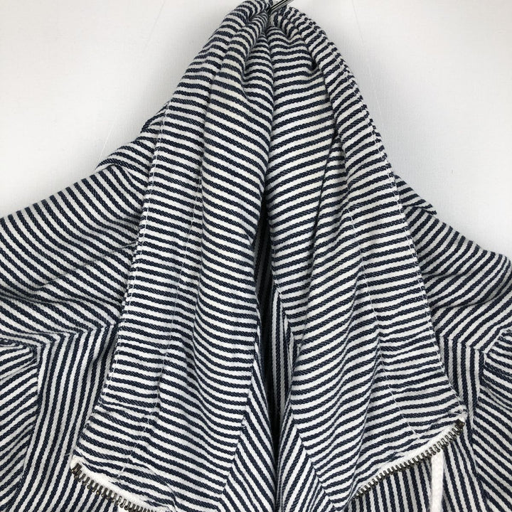 LIVE A LITTLE Stripe Pattern Cotton Jacket, Women's Size L (approx.) cotton white type Vintage Second Hand