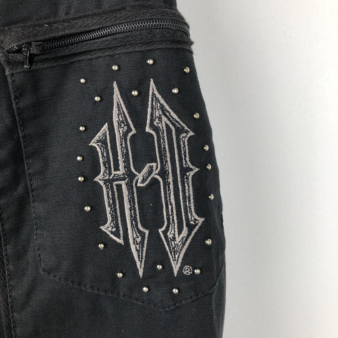 Harley-Davidson Studded Cotton Single Rider Jacket, Women's Size S (approx.) cotton black type Vintage Second Hand