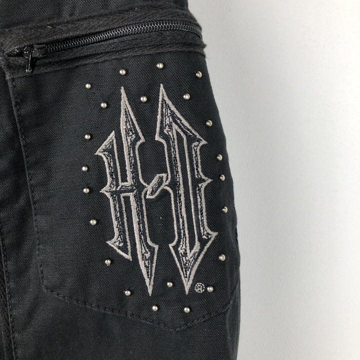 Harley-Davidson Studded Cotton Single Rider Jacket, Women's Size S (approx.) cotton black type Vintage Second Hand