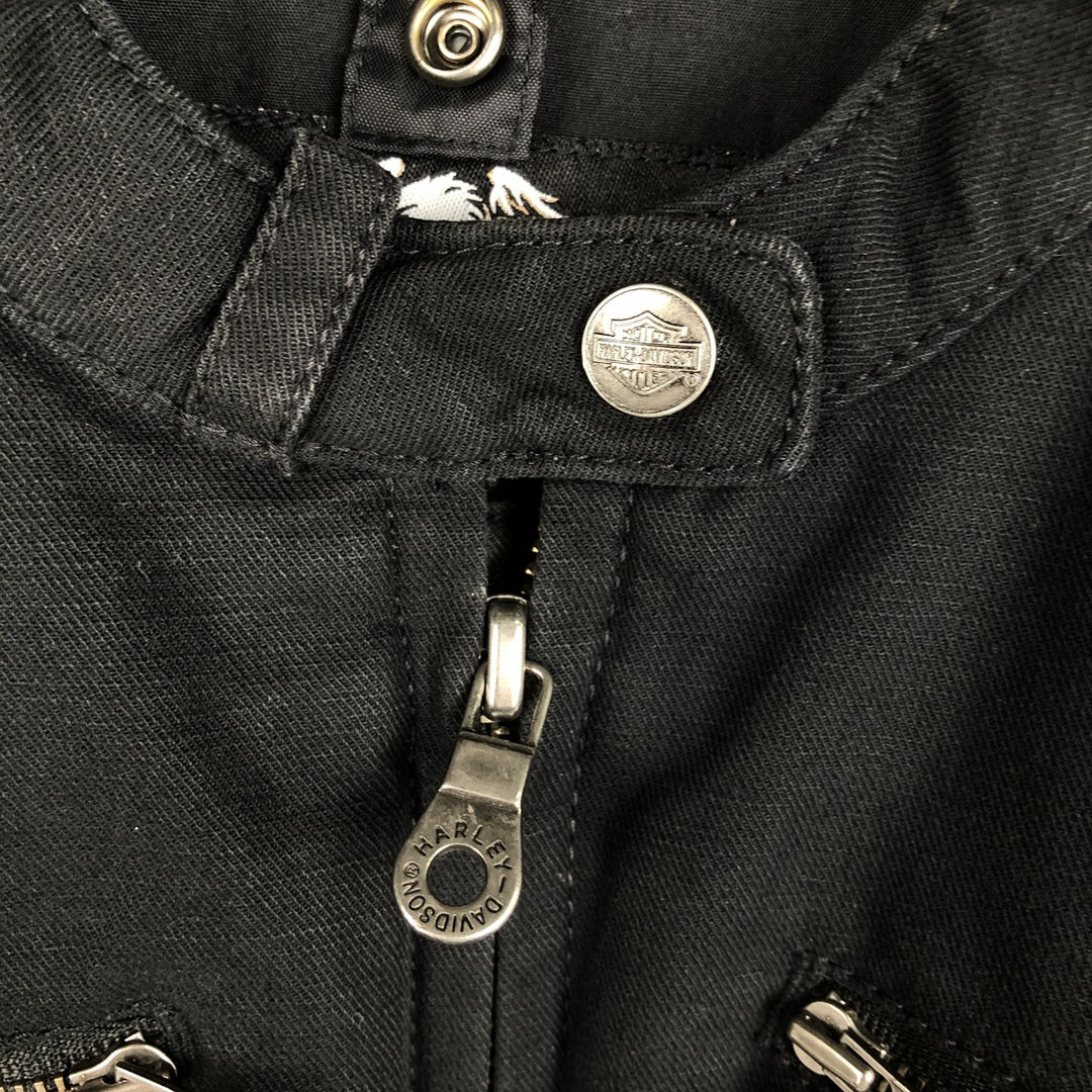 Harley-Davidson Studded Cotton Single Rider Jacket, Women's Size S (approx.) cotton black type Vintage Second Hand