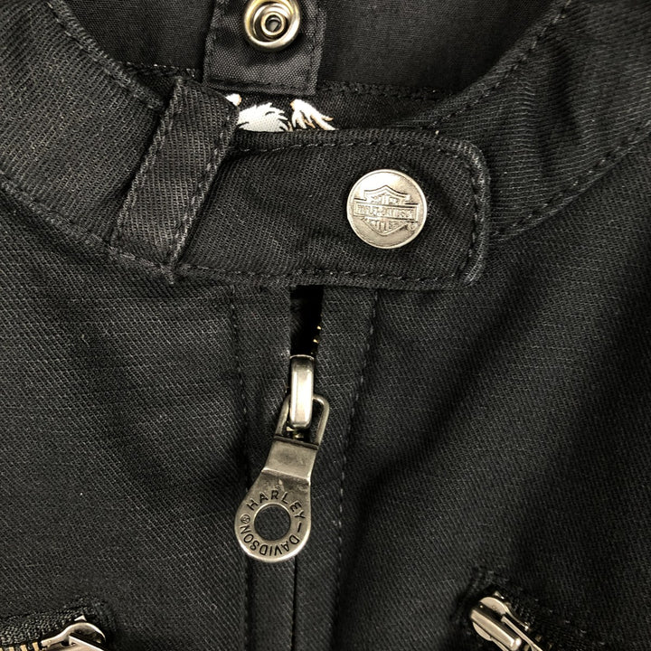 Harley-Davidson Studded Cotton Single Rider Jacket, Women's Size S (approx.) cotton black type Vintage Second Hand