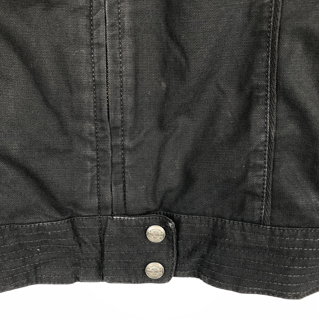 Harley-Davidson Studded Cotton Single Rider Jacket, Women's Size S (approx.) cotton black type Vintage Second Hand