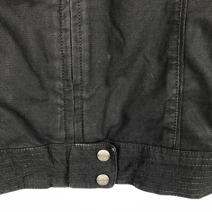 Harley-Davidson Studded Cotton Single Rider Jacket, Women's Size S (approx.) cotton black type Vintage Second Hand