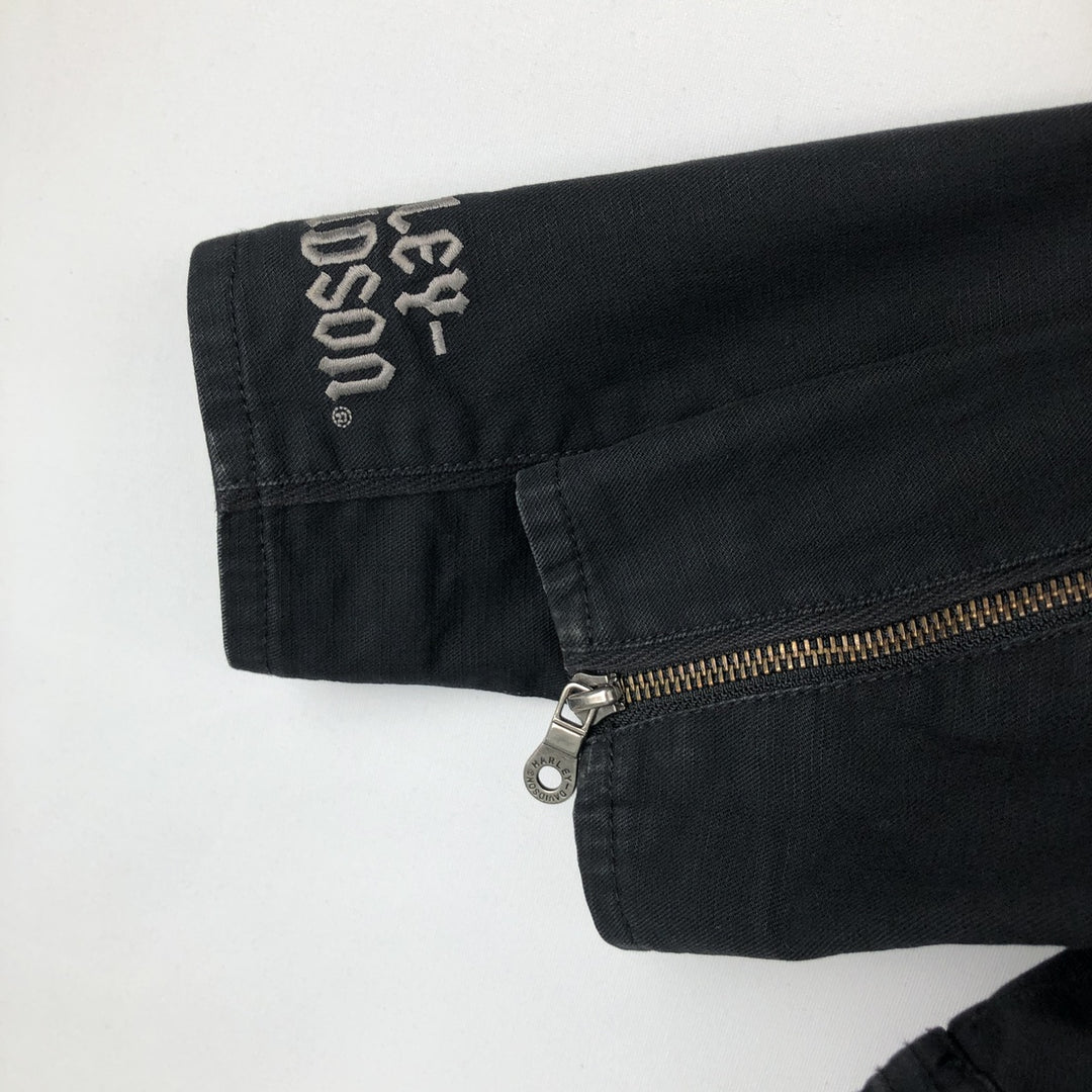 Harley-Davidson Studded Cotton Single Rider Jacket, Women's Size S (approx.) cotton black type Vintage Second Hand