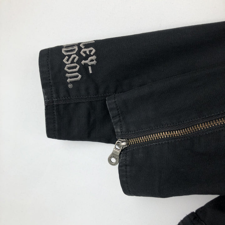 Harley-Davidson Studded Cotton Single Rider Jacket, Women's Size S (approx.) cotton black type Vintage Second Hand