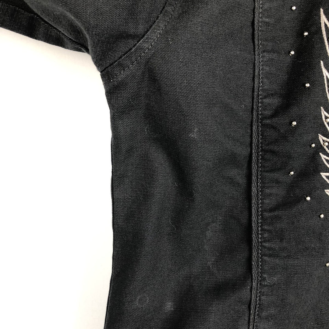Harley-Davidson Studded Cotton Single Rider Jacket, Women's Size S (approx.) cotton black type Vintage Second Hand