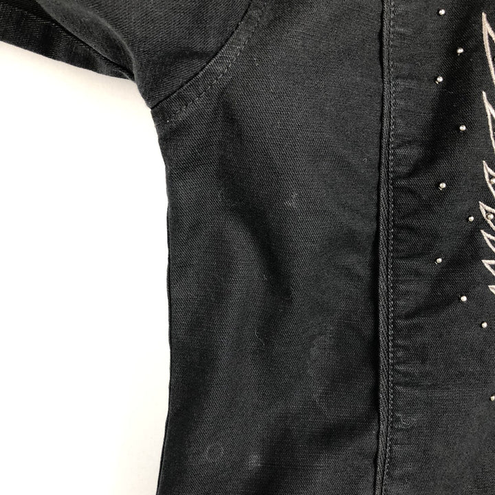 Harley-Davidson Studded Cotton Single Rider Jacket, Women's Size S (approx.) cotton black type Vintage Second Hand