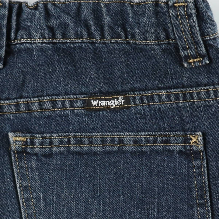 Wrangler Rhinestone-embellished Remade Denim Half Pants, Women's XL (W33 equivalent) cotton navy blue type Vintage Second Hand