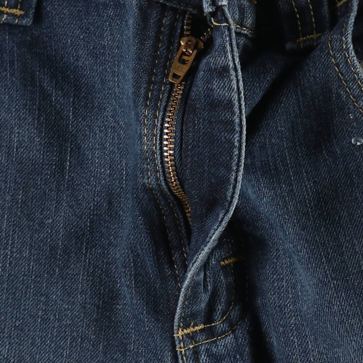 Wrangler Rhinestone-embellished Remade Denim Half Pants, Women's XL (W33 equivalent) cotton navy blue type Vintage Second Hand