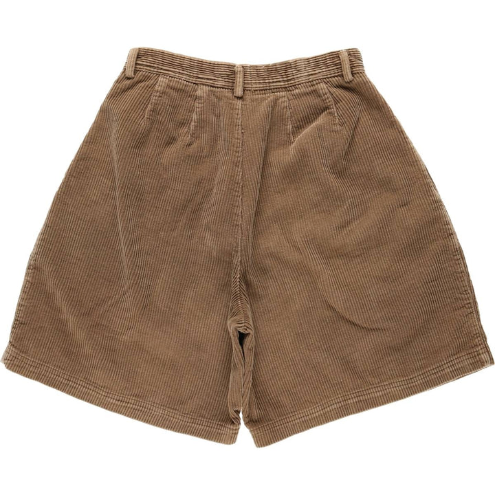 Rafaella Two-Pleat Corduroy Shorts, Women's Size L (equivalent to W28) cotton beige type brown Vintage Second Hand