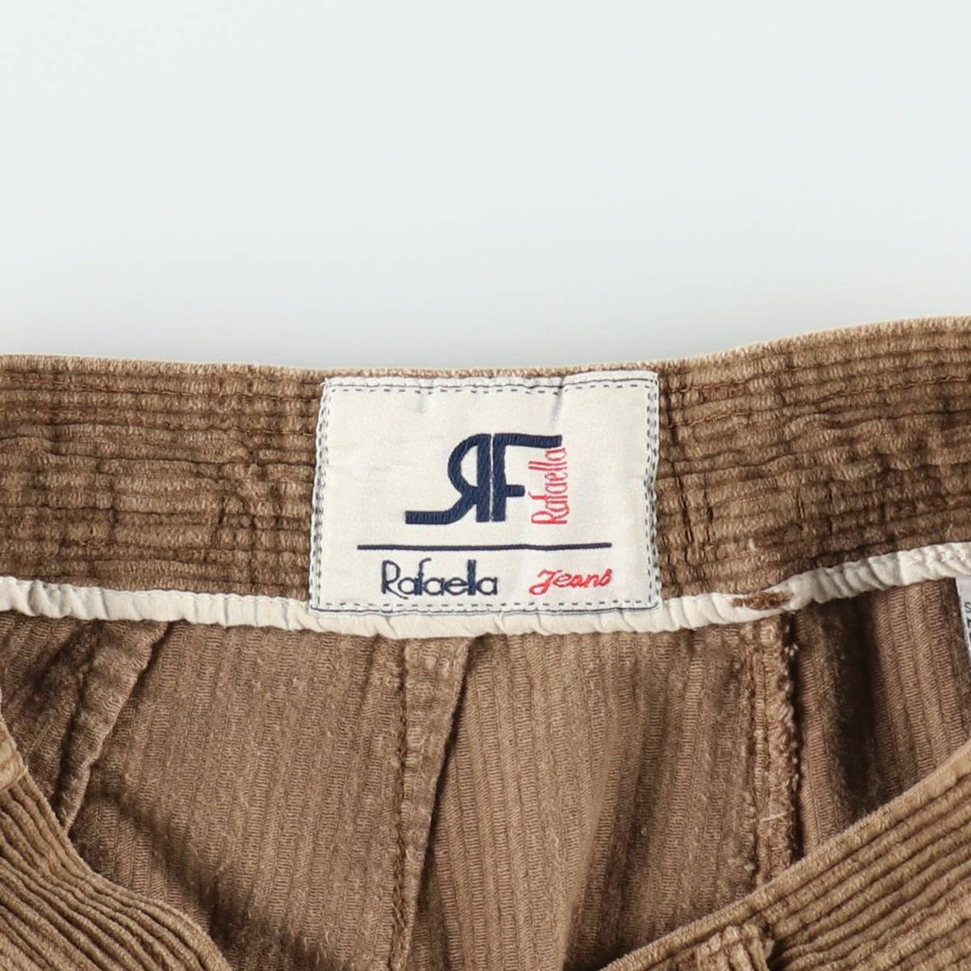 Rafaella Two-Pleat Corduroy Shorts, Women's Size L (equivalent to W28) cotton beige type brown Vintage Second Hand