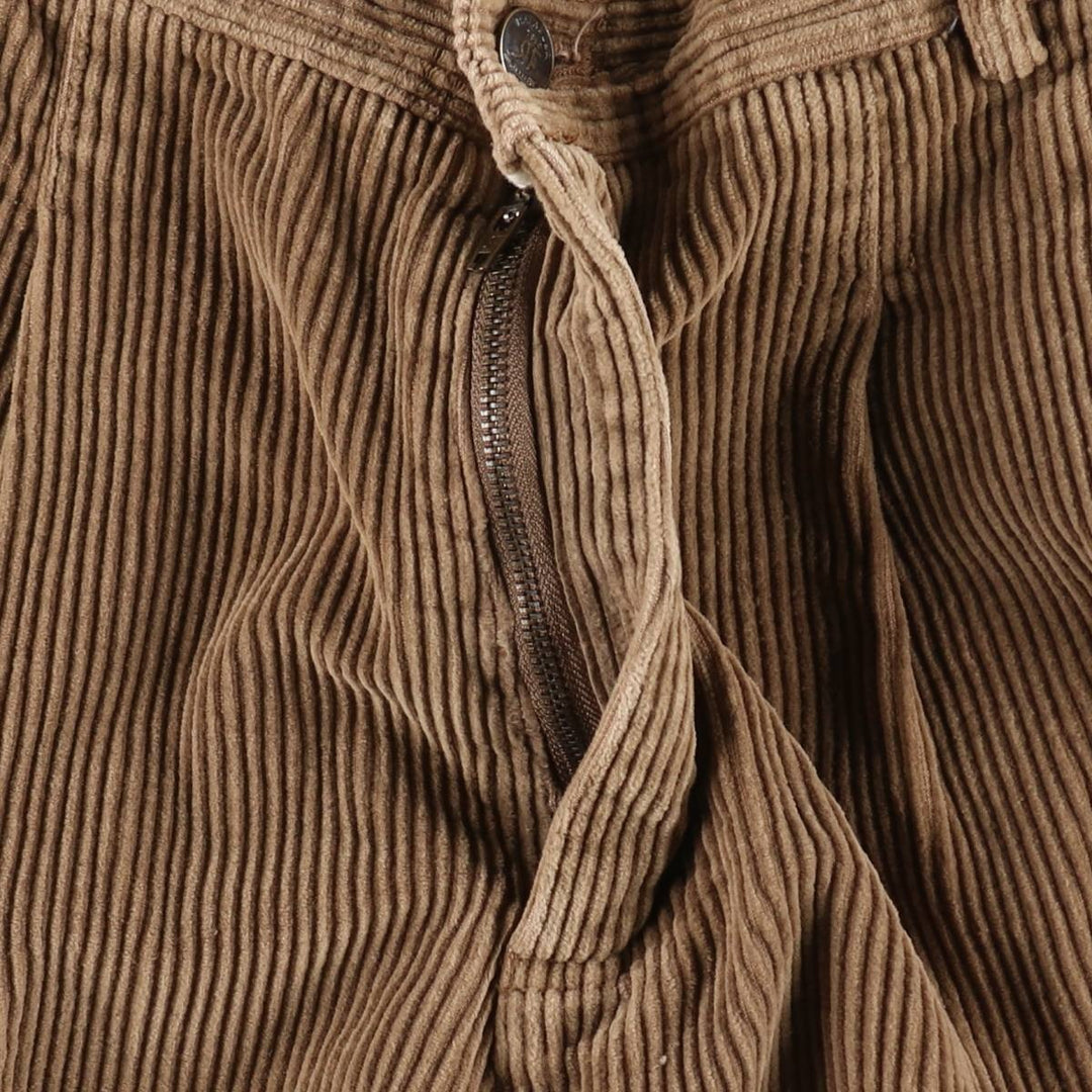 Rafaella Two-Pleat Corduroy Shorts, Women's Size L (equivalent to W28) cotton beige type brown Vintage Second Hand