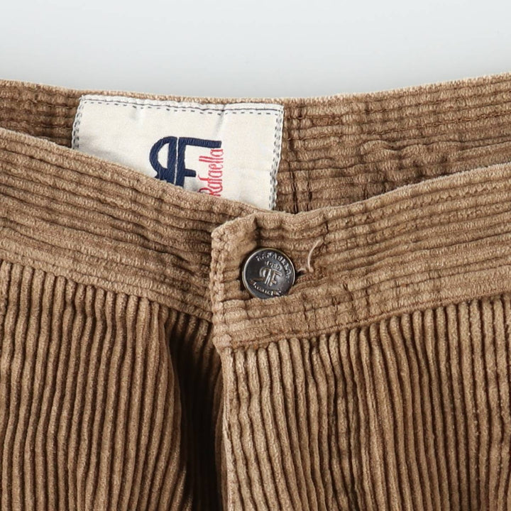 Rafaella Two-Pleat Corduroy Shorts, Women's Size L (equivalent to W28) cotton beige type brown Vintage Second Hand