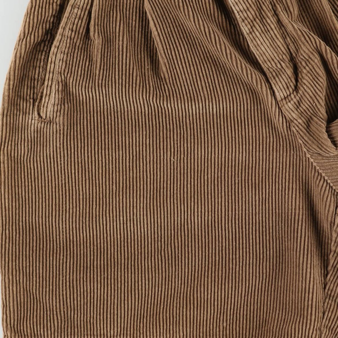 Rafaella Two-Pleat Corduroy Shorts, Women's Size L (equivalent to W28) cotton beige type brown Vintage Second Hand