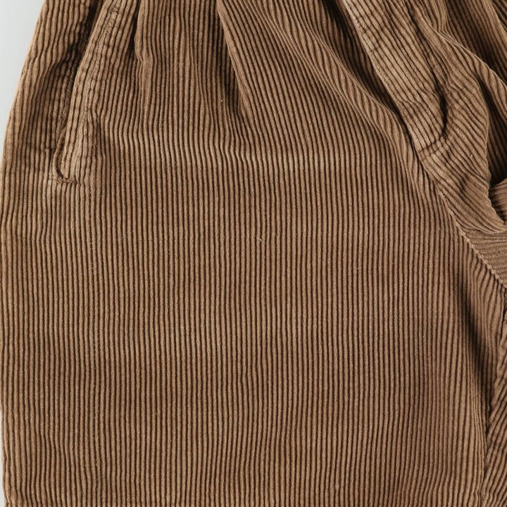 Rafaella Two-Pleat Corduroy Shorts, Women's Size L (equivalent to W28) cotton beige type brown Vintage Second Hand