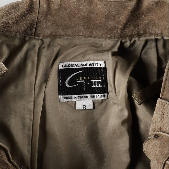 90'S GLOBAL IDENTITY G-III Two-Pleat Suede Leather Shorts, Women's Size L (equivalent to W27), Vintage genuine leather brown type Vintage Second Hand