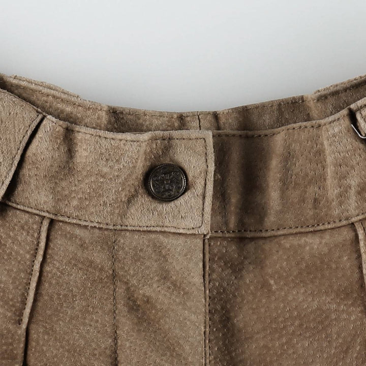 90'S GLOBAL IDENTITY G-III Two-Pleat Suede Leather Shorts, Women's Size L (equivalent to W27), Vintage genuine leather brown type Vintage Second Hand