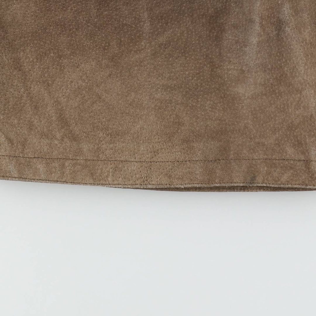 90'S GLOBAL IDENTITY G-III Two-Pleat Suede Leather Shorts, Women's Size L (equivalent to W27), Vintage genuine leather brown type Vintage Second Hand