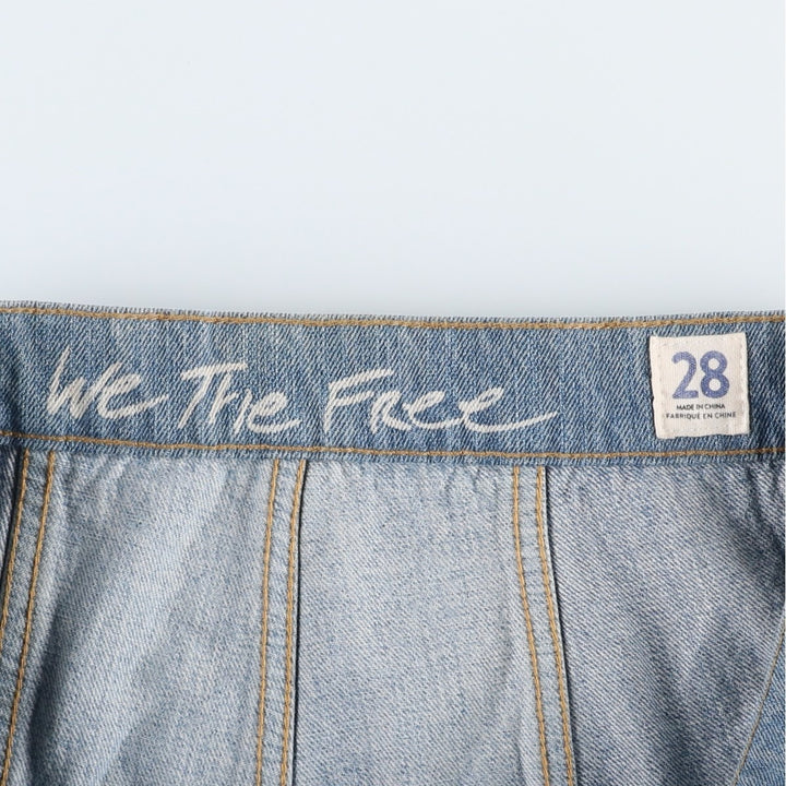 We The Free Cut-off Patchwork Bootcut Denim Pants, Women's XL (equivalent to W32) cotton blue type Vintage Second Hand