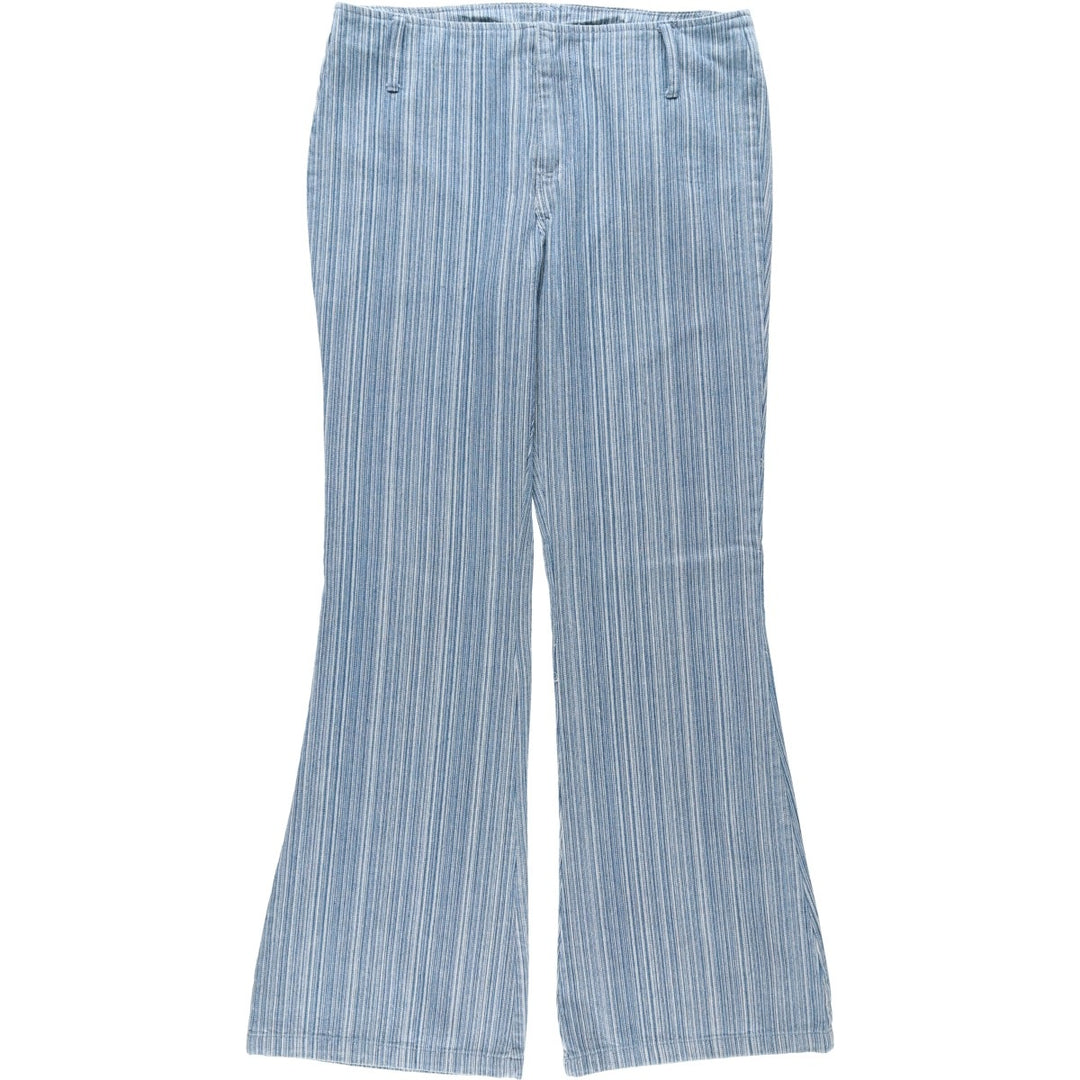 Emory Park Stripe Pattern Flare Cut Denim Pants, Women's XL (equivalent to W32) cotton blue type Vintage Second Hand
