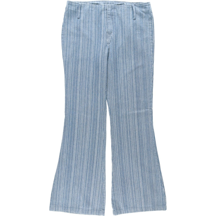 Emory Park Stripe Pattern Flare Cut Denim Pants, Women's XL (equivalent to W32) cotton blue type Vintage Second Hand